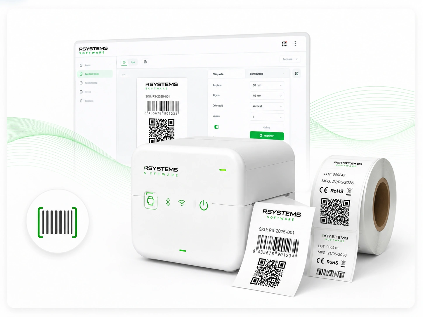 Generador d'etiquetes, codis de barres i QR